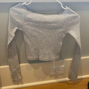 grey off the shoulder longsleeve